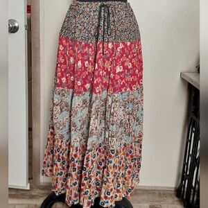 Sag Harbor Multicolor Patchwork Maxi Skirt